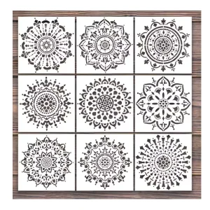 Large Laser-Cut Mandala Stencil Painting Template for Floors, Walls, Tiles, Fabric, and Furniture