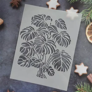 Large Plant PET Stencil Reusable Monstera Stencils for Painting on Wood, Canvas, Paper, Fabric, Wall, Furniture DIY Template