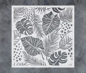 Large Reusable Durable Eco Friendly Washable 10mil Thick Customizable Allover Floral Wall Stencil PET Material Custom Color