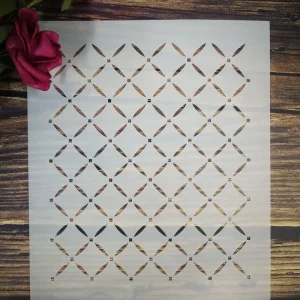 Large Reusable Eco-friendly PET Plastic 60x50cm Geometric Lattice Stencil Template for Wall Floor Wood Home Decor Painting