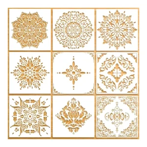Large Reusable Laser Cut Mandala Stencil Painting Template for Floor Wall Tile Fabric Furniture Art Versatile Drawing Tool