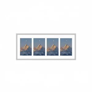 Large Silver Aluminum Photo Frame Flat Edge Wall Gallery Picture Display for Canvas Wall Art Home Living Room Decor