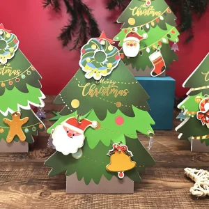 Large-format Creative Wish-Tree Card DIY 3D Gold-Stamped Design Exquisite ‘Merry Christmas’ Greeting Card Perfect Gifting