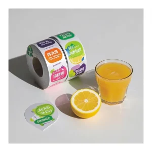 Latest Design Roll Adhesive Round Bottle Label Logo Beverage Sticker Printing
