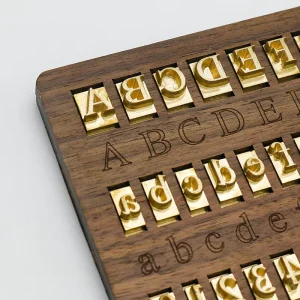 Leather Art Alphabet Letter Stamp Set for Decorative 26 Piece Uppercase A Z Font Set for Leathercraft With Stamp Handle