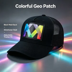 Leather Patch Mesh Trucker Hat Breathable Adjustable Hip-hop Street Style Daily Sports Unisex Mesh Hat