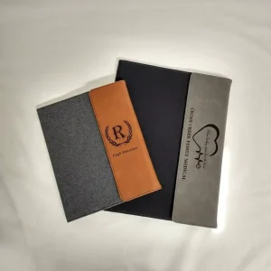 Leather and Canvas Portfolio Folder for Laser Engraving