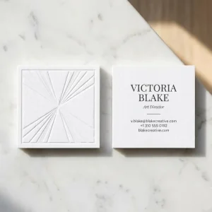 Letterpress Business Cards Art Deco Sunburst Blind Deboss Thick Cotton Paper Custom OEM Luxury Both Sides Printing