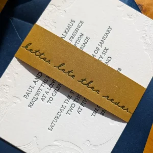 Letterpress Invitations Card Custom Elegant Wedding Invitation Debossed Personalized Language Printing Service Modern Invite