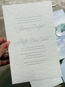 Letterpress Wedding Invitations Romantic Invites Southern Charm Luxury Elegant Floral Embossed Invitation for a Wedding