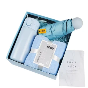 Liansheng T2 Welcome Gift Set Portable Paper Vacuum Cup Towel Umbrella Gifts