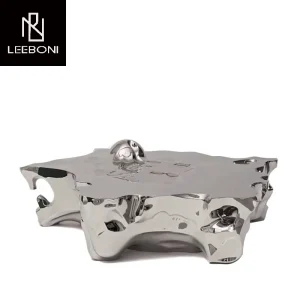 Light Luxury Designer Style Creative Villa Model Room Living Room Special Shaped Gravel Stainless Steel Coffee Table