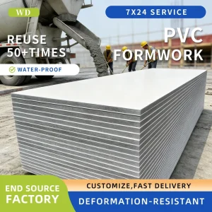 Lightweight PVC Plastic Formwork Template for Easy Site Handling 50 Times Reusable Waterproof Concrete Mould From Direct Factory