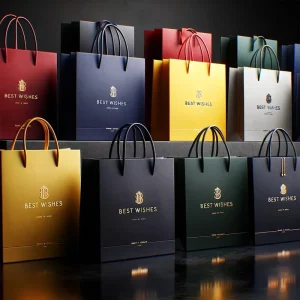 Lipack Factory Custom Printed Luxury Paper Shopping Paper Bag Packaging Gift Paper Bag With Your Own Logo