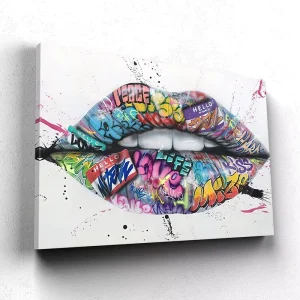 Living Room Bedroom Decor Street Wall Art Print Canvas Pop Art Painting Lips Graffiti Art Poster
