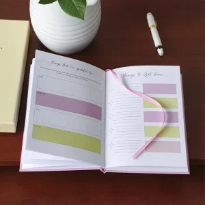 Logo Custom Design Custom Hardcover A5 Pink Linen Cover Self Improvement Gratitude Mindfulness Manifesting Journal