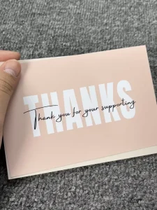 Low MOQ 10x15cm Standard Size Business Thank You Cards Luxury Look Fancy Paper Coated Offset Cardboard 400g Smooth Printed