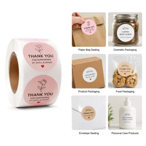 Low MOQ Custom Private Brand Logo Adhesive Roll Labels for Packaging Waterproof Printed Sticker Labels for Product Branding