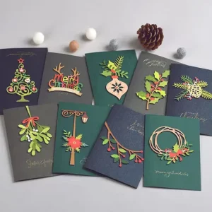 Low Volume Handmade Custom 3D Hot Stamping Print Birthday Merry Christmas New Year Greeting Card