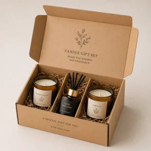 Luxury Airplane Style Corrugated Paper Box With Custom Inserts For Candle Gift Set Packaging Foldable Cardboard Mailing Box
