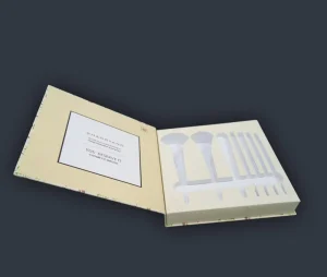 Luxury Book Shape Magnetic Closure Rigid Gift Box with Embossing Matt Lamination Sponge Lining Custom Printing Ribbon