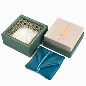 Luxury Bracelet Necklace Packaging Gift Box Custom Logo Foil Stamping Magnetic Closure Jewelry Box With Pouch