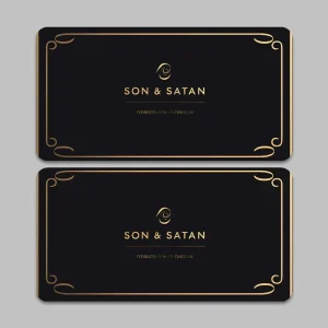 Luxury Business Card Small Business Greetings Graduation Coated Paper Gold Foil Black Customized Logo Thank You