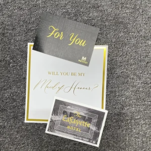 Luxury Business Greeting Cards Standard Size 10x15cm Custom Logo Design Fancy 400g Paper Printing