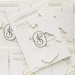 Luxury Classic Embossed Wedding Invitation Card Letterpress Design for Elegant Weddings