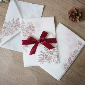 Luxury Classic Embossed Wedding Invitation Card with Custom Logo Letterpress Design on Fancy Paper for Elegant Weddings