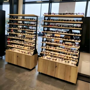 Luxury Custom LED Eyewear Display Cabinets Eco Friendly Durable Optical Store Furniture & Retail Showcase Design