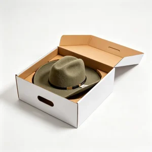 Luxury Custom Logo Cowboy Hat Box Extra Large Foldable Corrugated Packaging Box for Western Vintage Hat and Fedora Storage