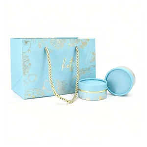 Luxury Custom Logo Pink Cardboard Paper Bracelet Necklace Jewelry Paper Tube Rings Packaging Round Boxes With Paper Gift Bag