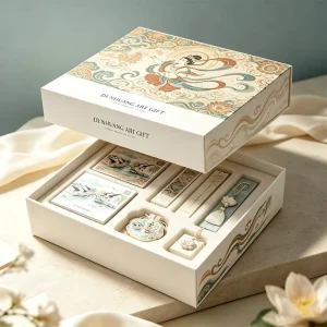 Luxury Custom Printed Dunhuang Art Gift Box Set Magnetic Packaging Gift Box for Cosmetic Tea Wine Festival Gifting