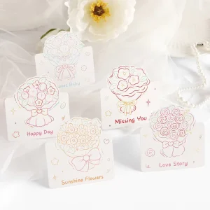 Luxury Custom Small Greeting Cards Flowers Folding Design Available Universal Greeting Cards