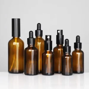 Luxury Customized Brand Screen Printed Essential Oil Glass Dropper Bottle with Sprayer for Lotion Foundation