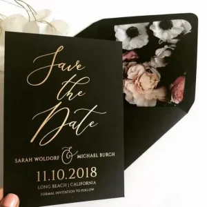 Luxury Customized Floral Printed Design Wedding Invitation with Envelope