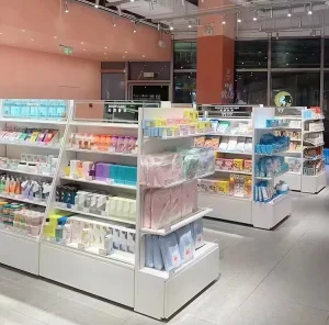 Luxury Design Cosmetic Shop Display Custom Cosmetic Display Stand Perfume Display Cabinet