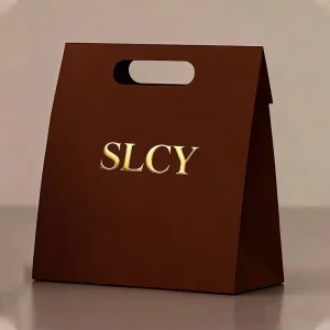 Luxury Die Cut Handles Design Shopping Packaging Custom Gift Make Up Beauty Durable Brown Reusable Jewelry Shopping Paper Bags