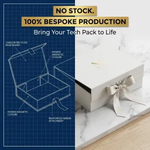 Luxury Eco Friendly Magnetic Gift Box Bespoke Ribbon Closure Rigid Cardboard Packaging 1200GSM Custom Box For Premium Brands