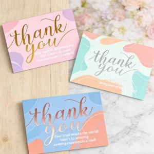Luxury Elegant Business Greeting Card With Customized Logo Beautiful Thank You Card Made From Art Paper