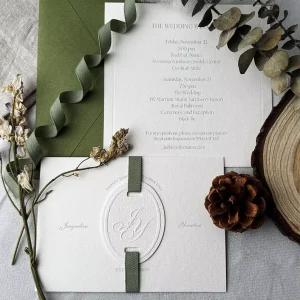 Luxury Emboss champion Wedding Invitation Suite Minimalist Wedding Invitation Cotton Paper Card Personalized Invitation Set