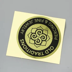Luxury Embossed Custom Print Gold Foil Accent Stickers Brand Merchandise Designer and Cosmetic Brand Owner Aesthetic Stickers