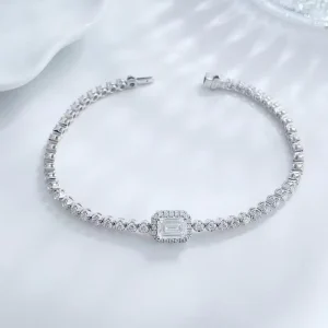 Luxury Fashion Channel Set Iced Out 18K White Gold Lab Grown Diamond Designer Tennis Bracelet for Women Fine Jewelry