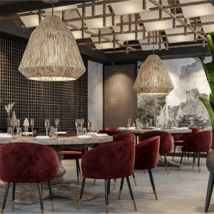 Luxury Fine Dining Restaurant Interior Design Industrial Style Bar & Bistro Furniture Custom Leather Booth Seating Project