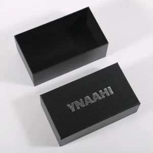 Luxury Folding Gift Box Custom Black Large Magnetic Closed Lid Packaging Box for Product Packing with Logo Printed
