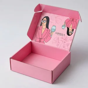 Luxury Full Printing Corrugated Gift Box UV Coating Glossy Personalized Logo Mailer Shipping Box Packaging for Clothing Cosmetic