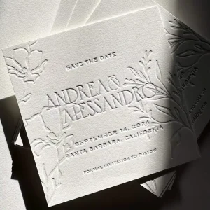 Luxury Gold Foil Thank You Greeting Cards Envelopes Hard Cover Film Laminated Debossed Design Weddings Parties Business Printing