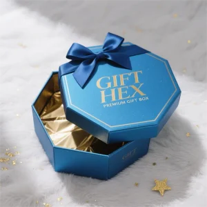 Luxury Hexagon Gift Box With Magnetic Closure Rigid Folding Paper Packaging For Wedding Favors Skincare Jewelry Gifts