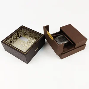 Luxury High End Storage Gift Box Custom Modern Style with Gold Foil Embossing Stamping Printed Grey Board Art Paper Sponge Lined